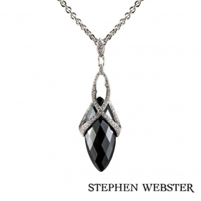 Stephen Webster 18k White Gold Hematite and Diamond Set Jewelvine Pendant